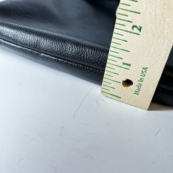 Jack Georges Black Cognac Croco Embossed Flap Front Crossbody Shoulder Bag - Picture 14 of 14